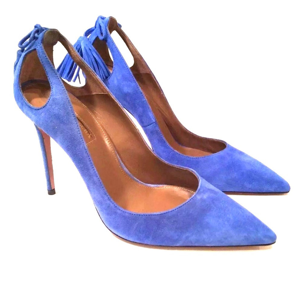 Aquazzura Forever Marilyn blue pump size 36.5