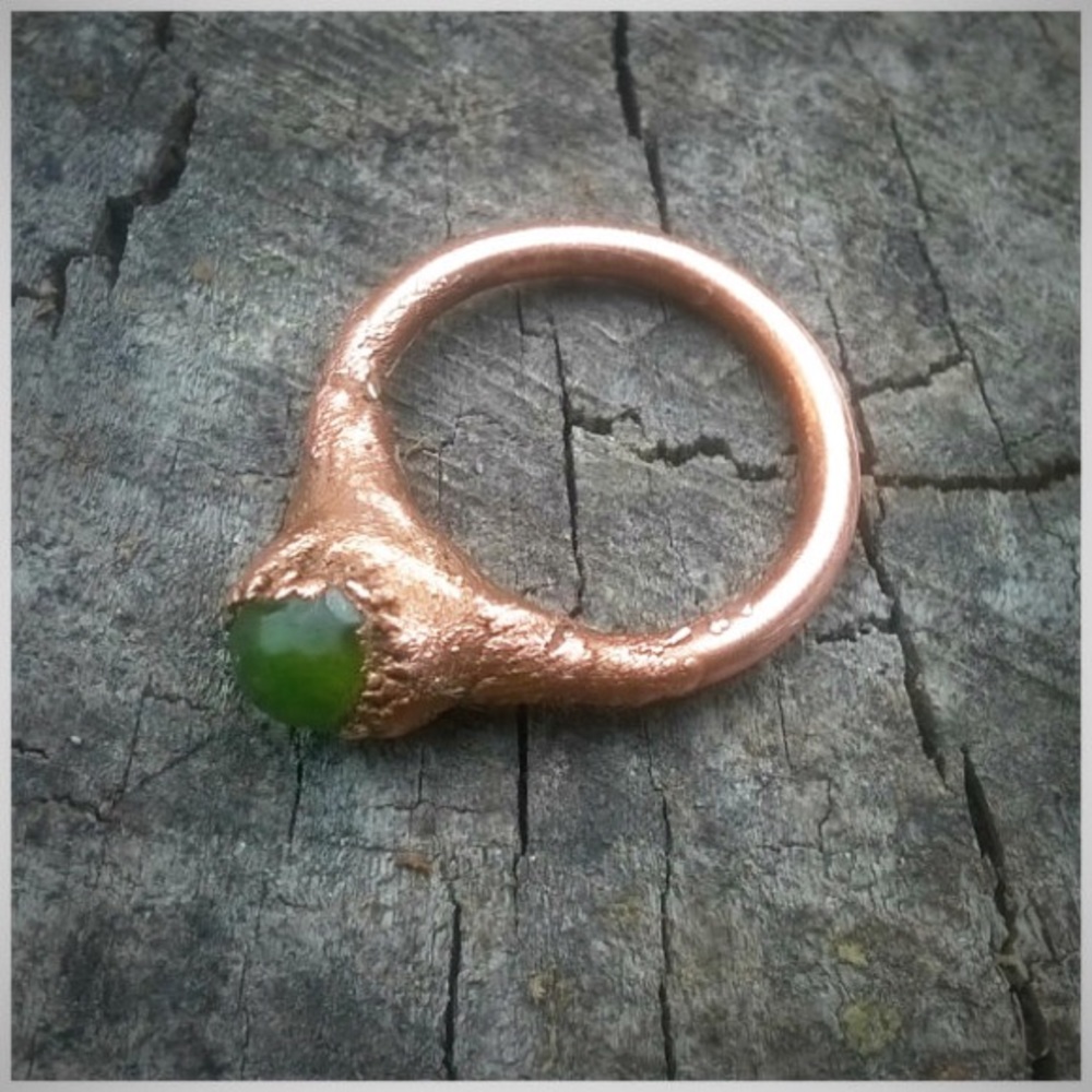 Green Aventurine Electroformed Ring