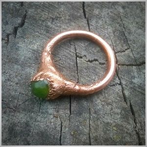 Green Aventurine Electroformed Ring