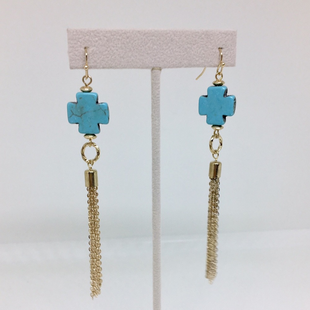Turquoise Tassel Earrings