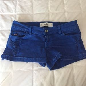 Sz 24 distressed cobalt blue Hollister shorts