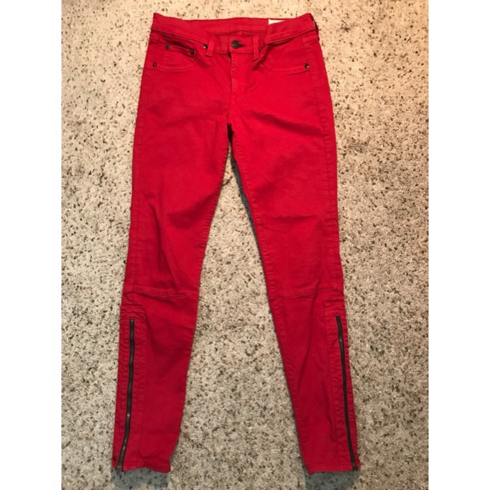 Rag and Bone red skinny jeans