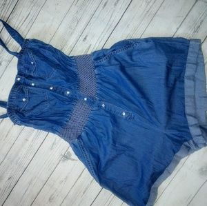 Blue Denim American Rag Romper w/ Pockets