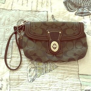 Green coach wristlet