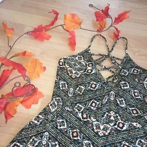 NEW cross front tribal pattern skater dress