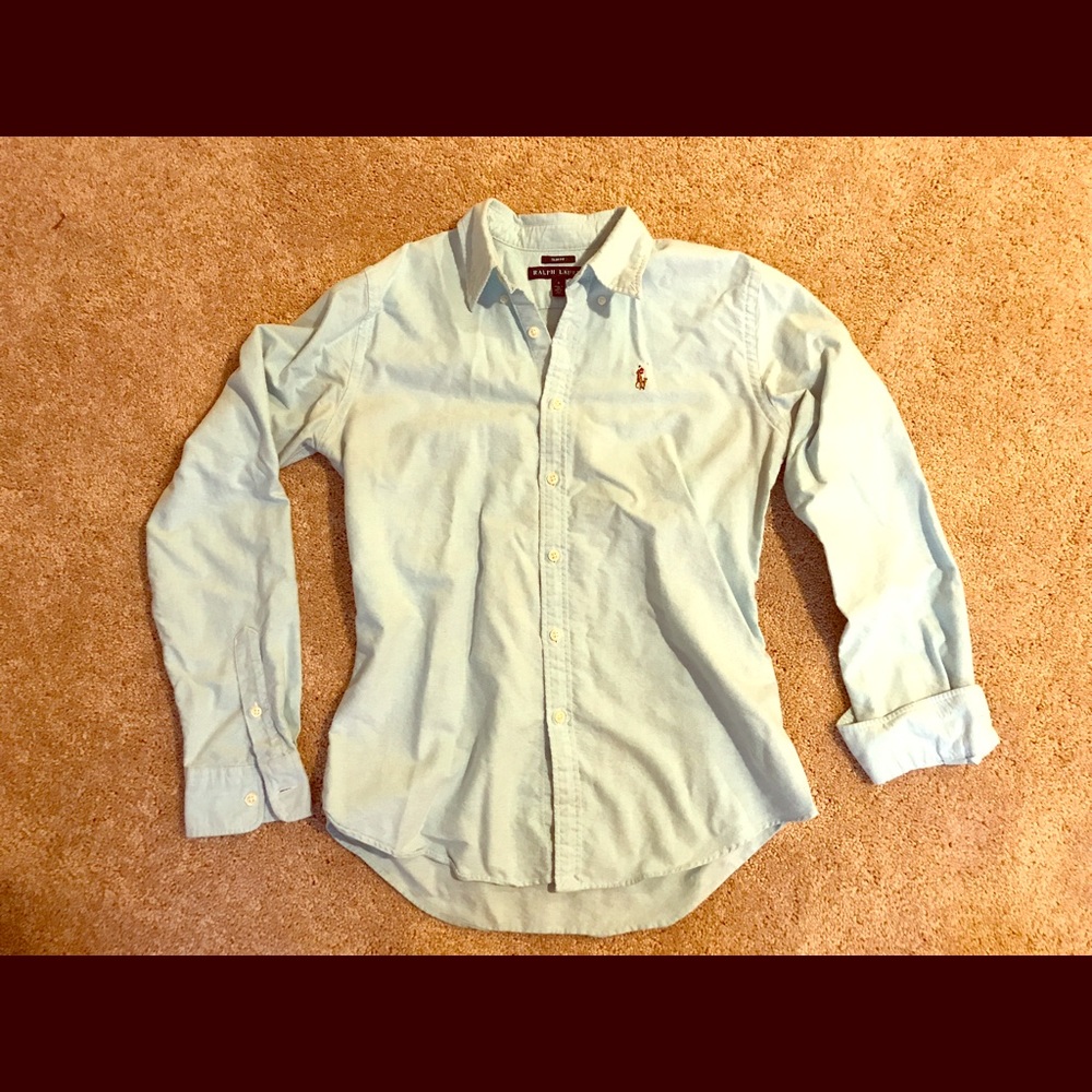 Ralph Lauren women’s mint green button down polo