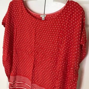 Anthropologie Odille red polka dot top 🍄🍄🍄