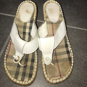 Burberry wedges. Used, white leather