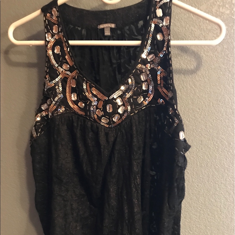 Charlotte Russe black Burnout tank