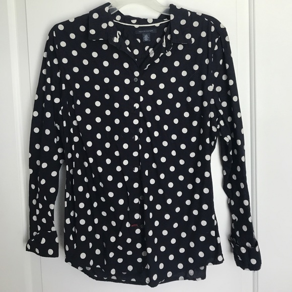 Tommy Hilfiger Button Down Shirt Navy, White polka - Picture 1 of 3