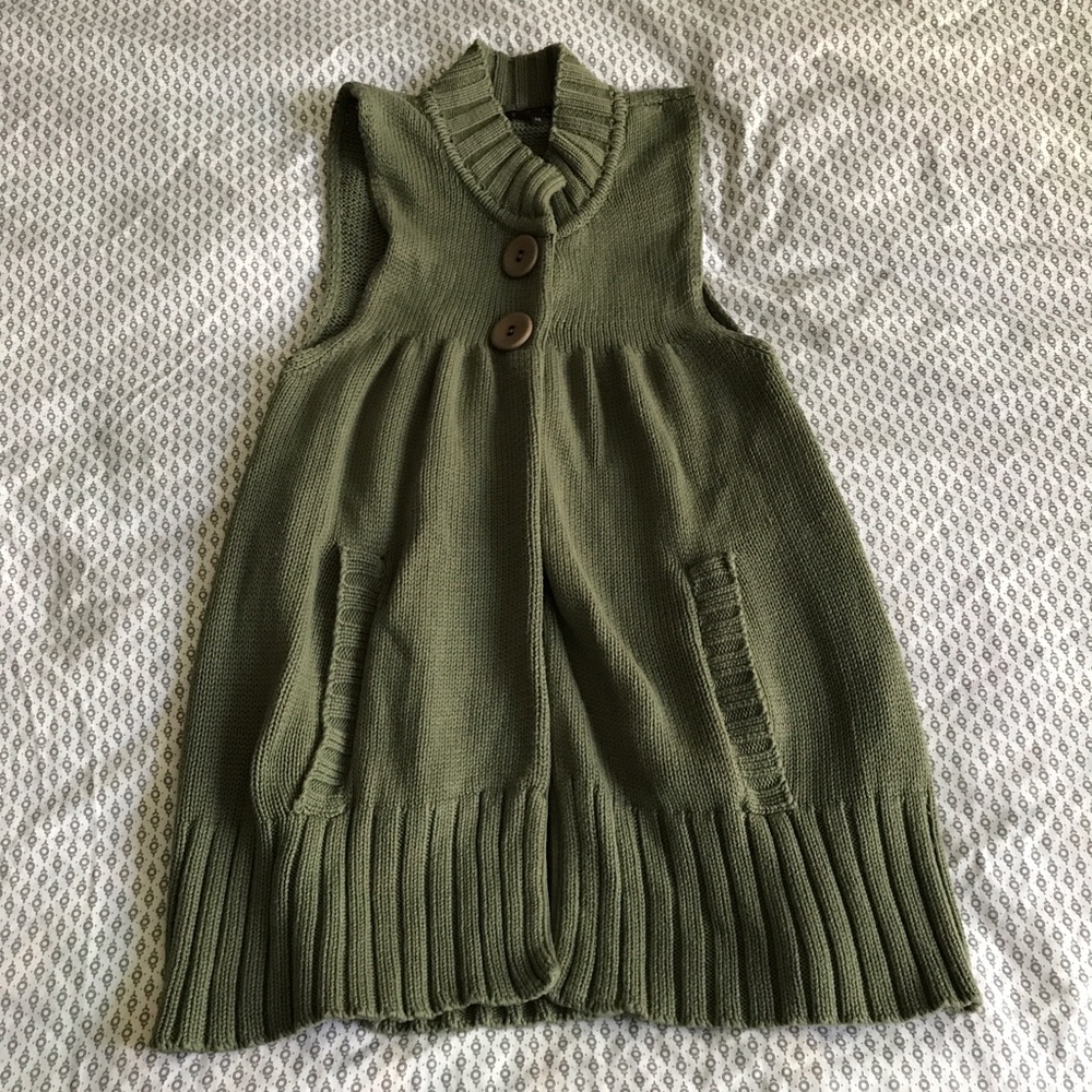 Shae Olive Green Sleeveless Sweater