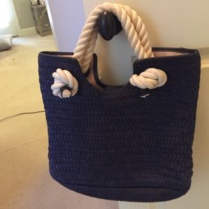 Talbots navy & cream nautical purse good condition