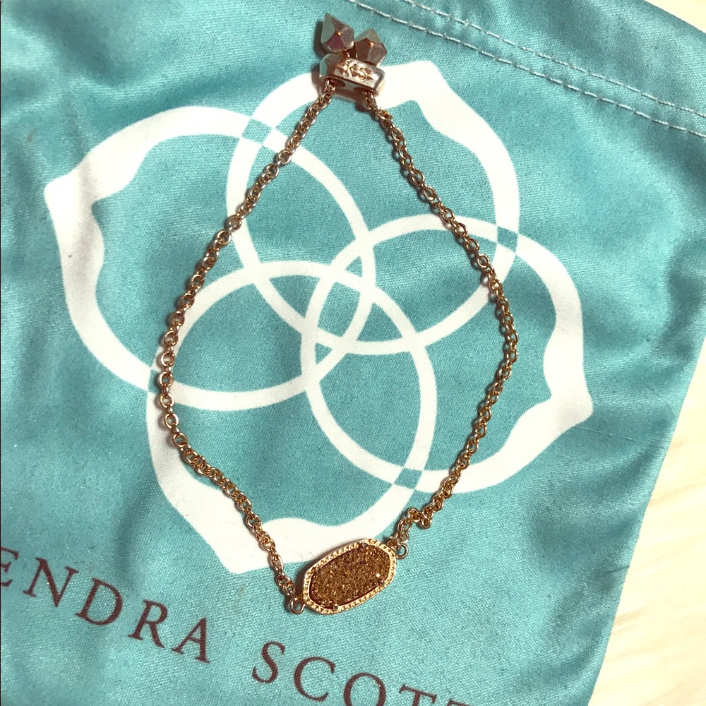 Elaina Adjustable Chain Bracelet Rose Gold Drusy