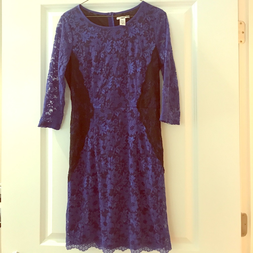 Black and blue lace winter dress.