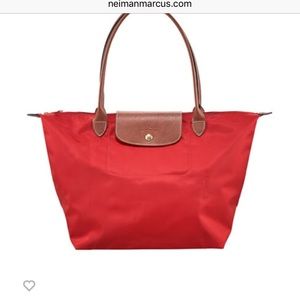 Long champ red bag