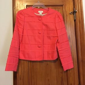 Perfect condition J Crew fringe coral blazer