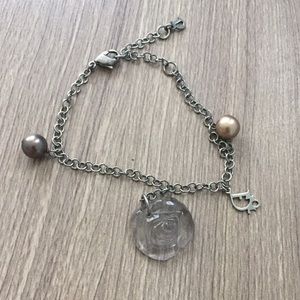 christian dior pearl and rose bracelet