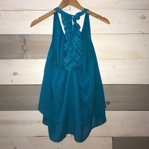 Ruffled racer back top