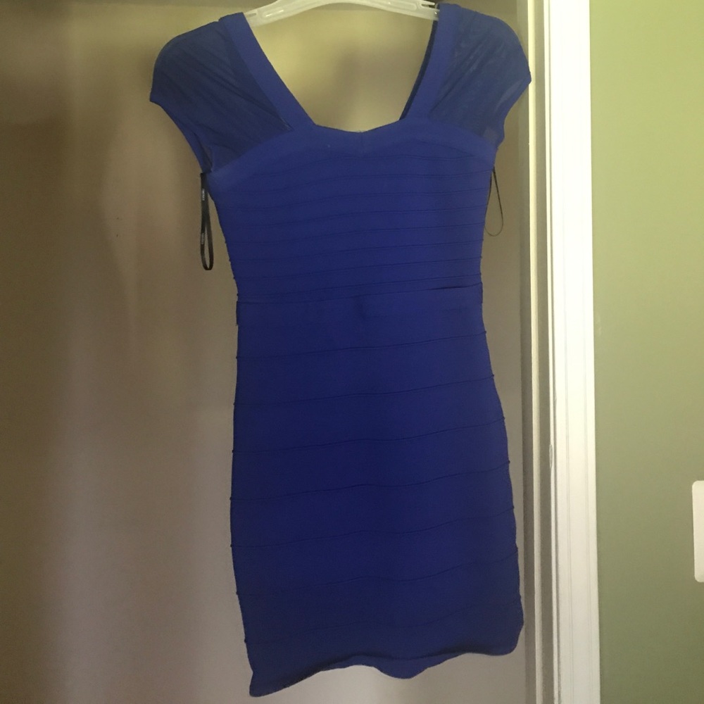 Forever 21 Fitted Navy Blue Dress