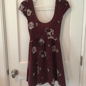 Maroon floral dress