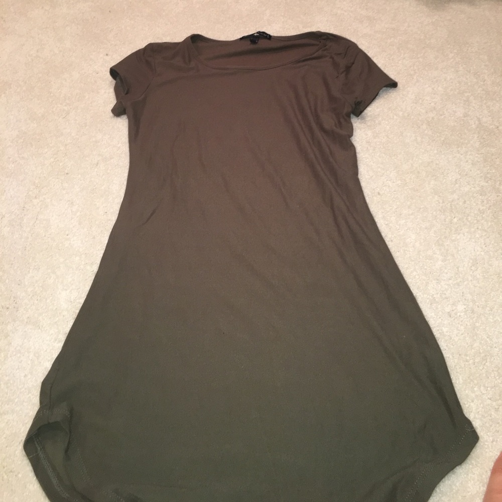 Army Green T-Shirt Dress