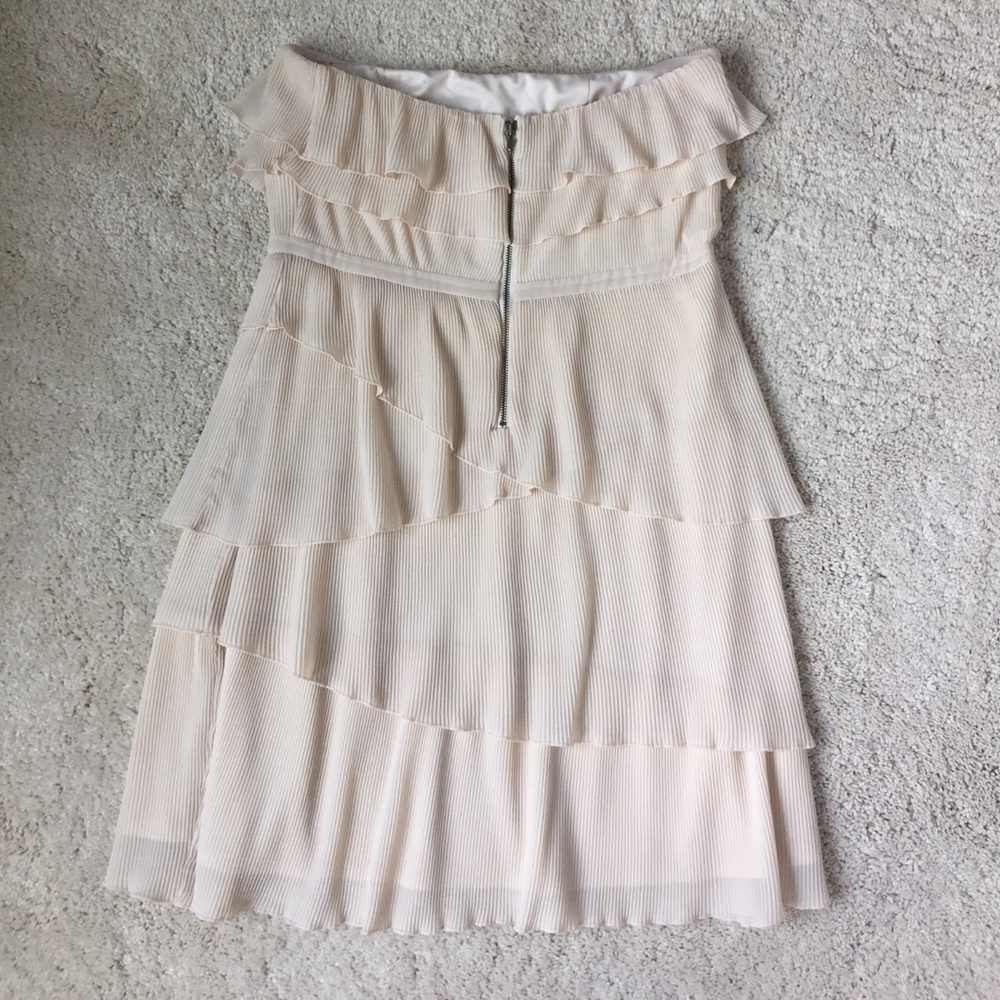 Cream Strapless Ruffled Dress - Picture 3 of 6