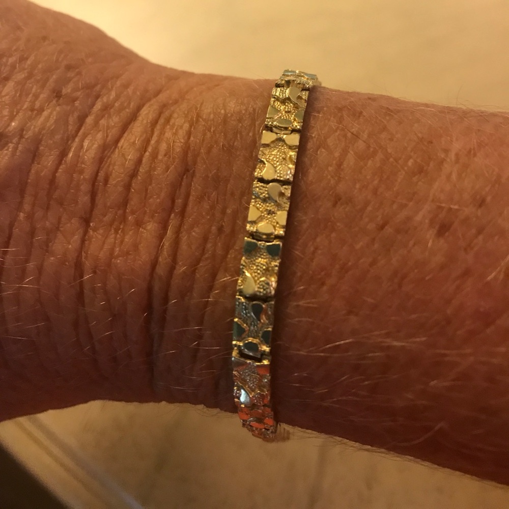 14k gold bracelet and earrings