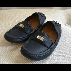 Gucci navy leather loafer toddler 24