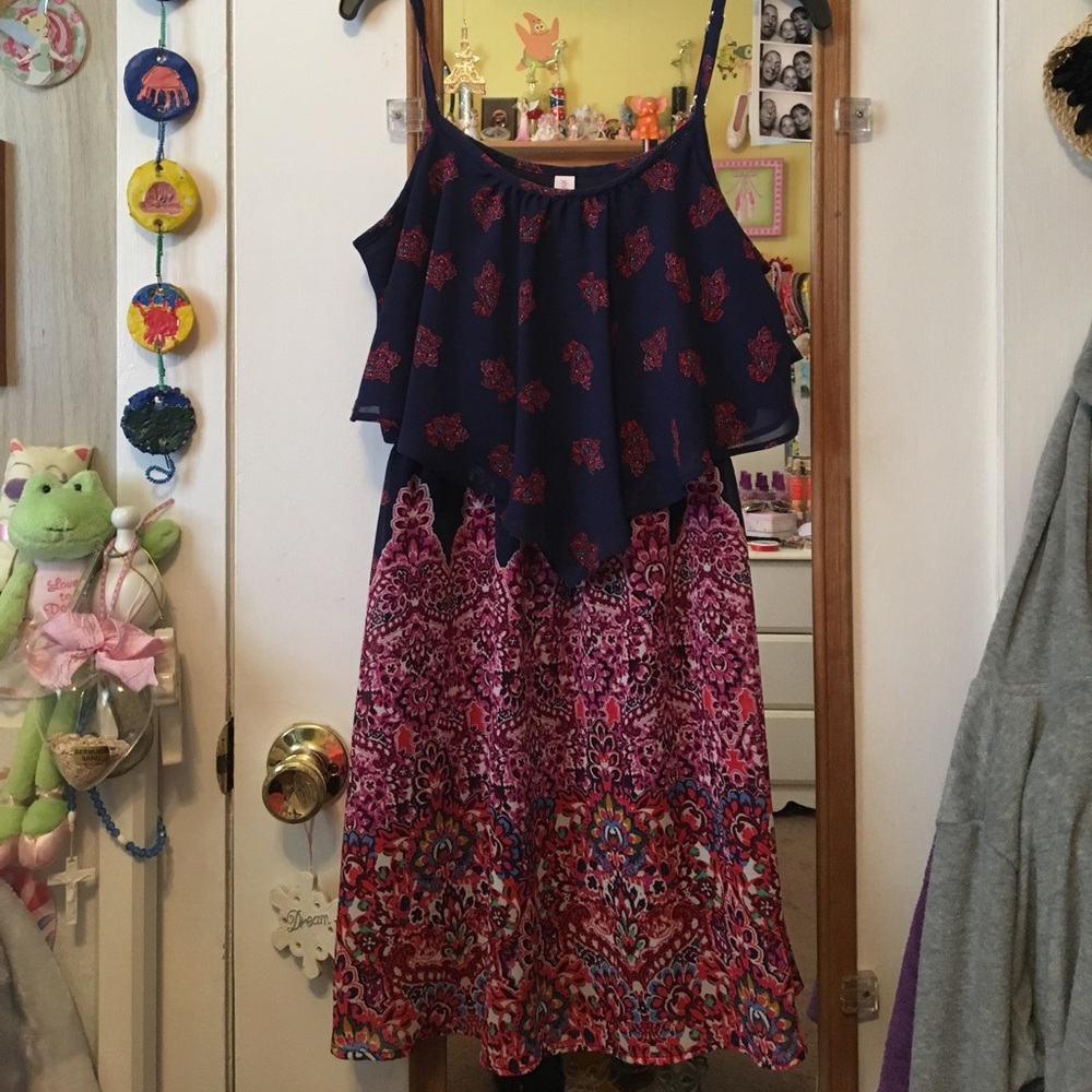 Navy & pink dress