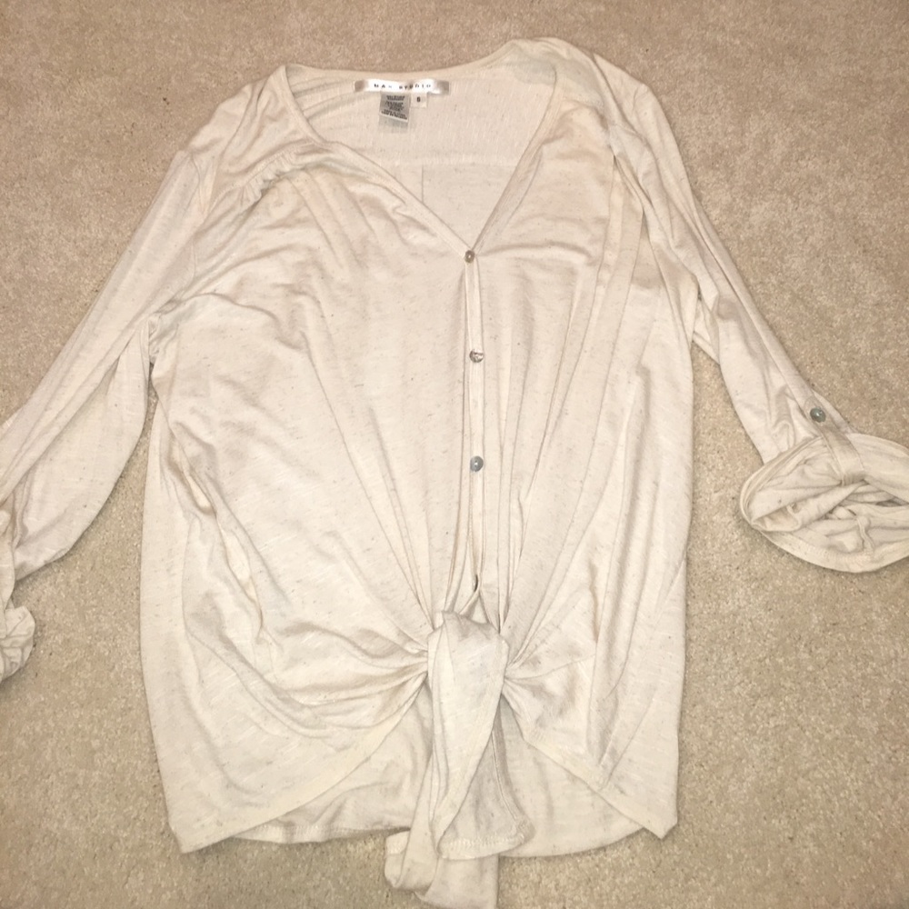 Cream Button Down Blouse
