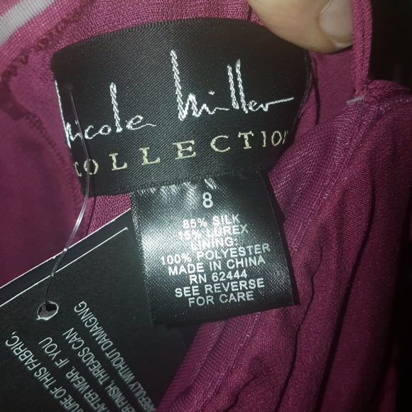 NWT!! Nicole Miller Strapless Silk Dress - Picture 7 of 8