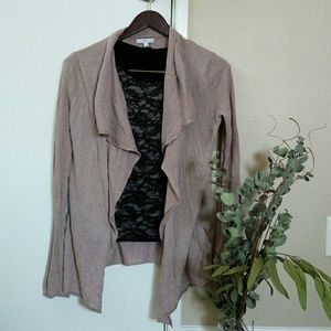 Mauve ruffle cardigan