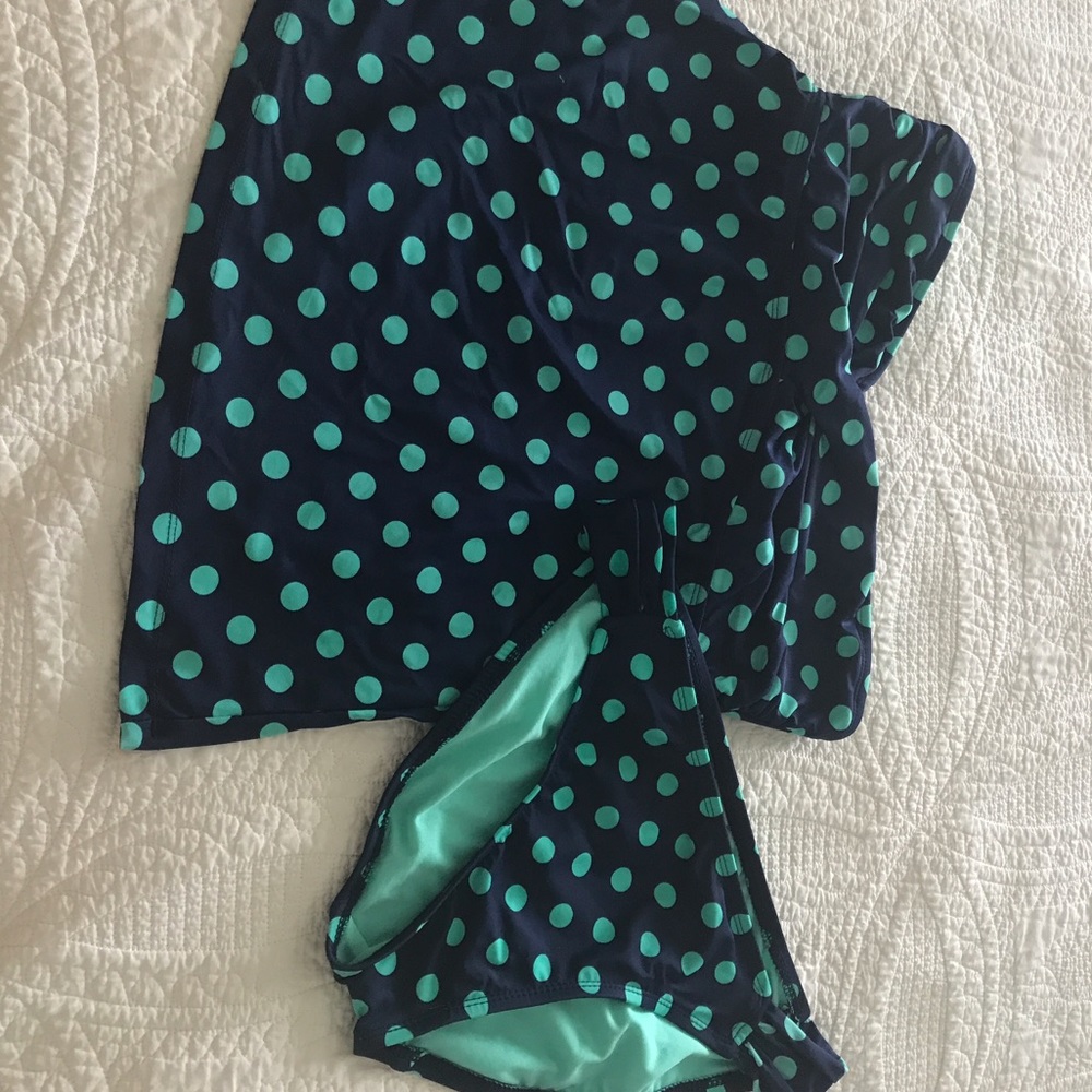Tankini in blue and mint  green.