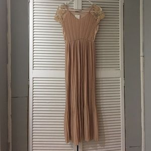 Floor length nude summer dress NWT