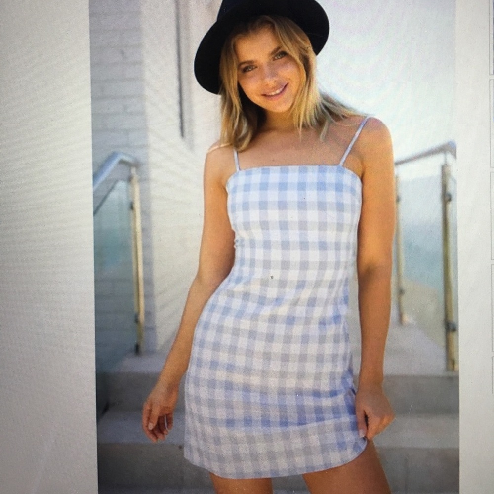 Gingham Dress (grey/blue)
