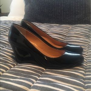 JCrew Black Wedge Shoes