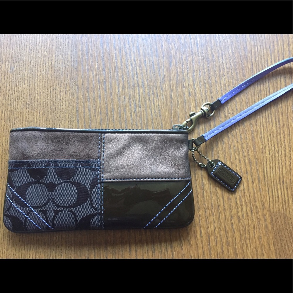 Vintage 90s Coach Patchwork Wristlet -- Rare