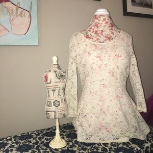 Crochet Lace Peplum Top