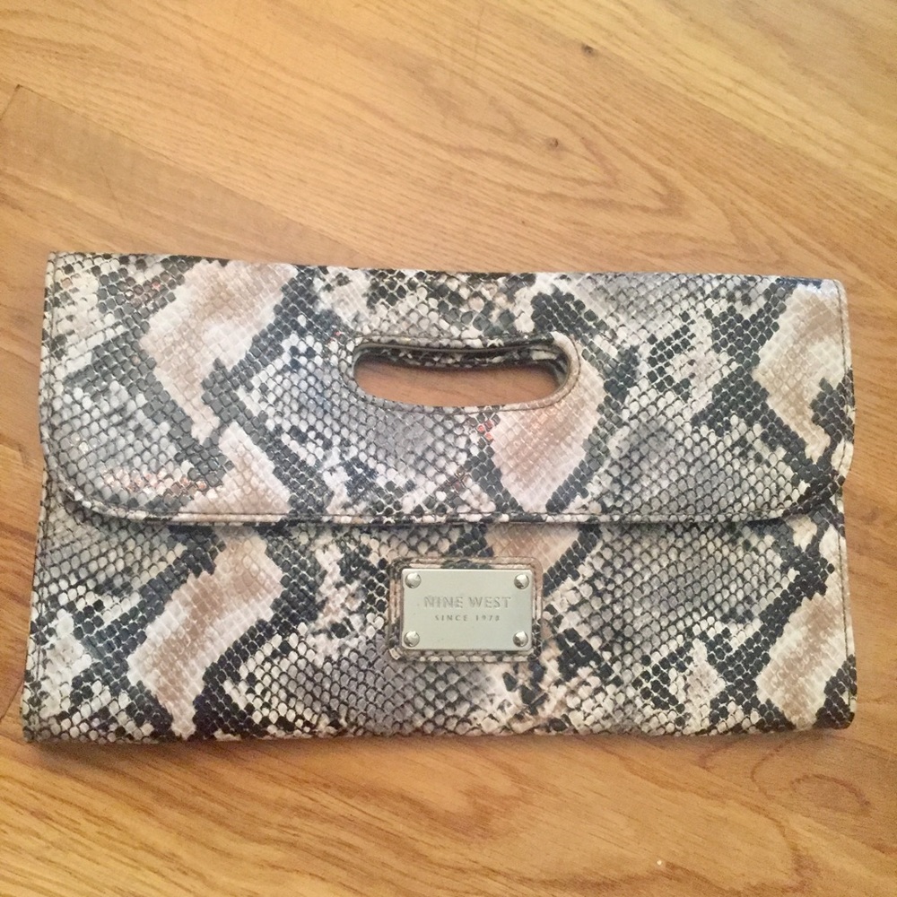 Nine West Snakeskin Clutch Purse