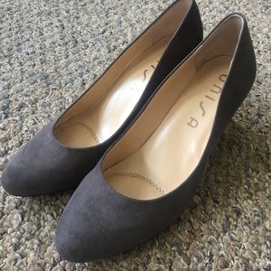 Gray Suede Pumps
