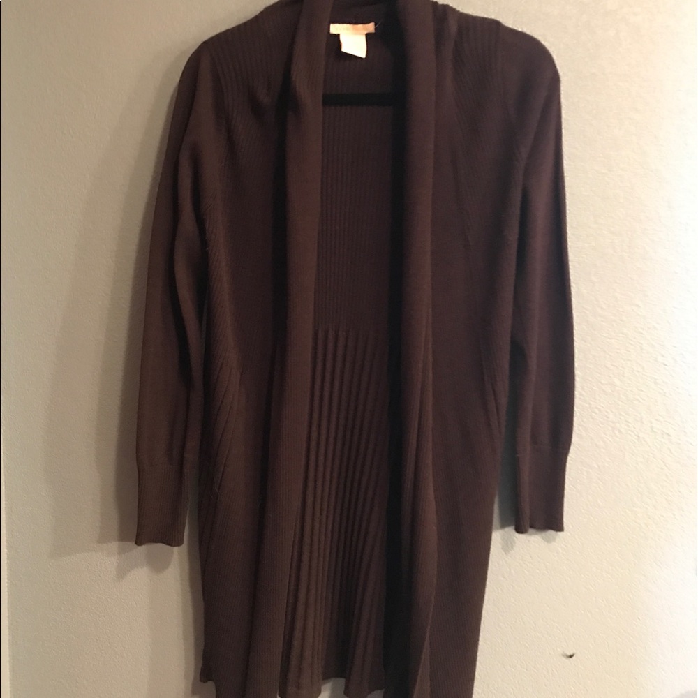 Brown long sweater cardigan