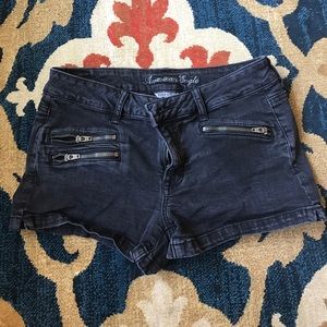 AE black denim Shortie Shorts