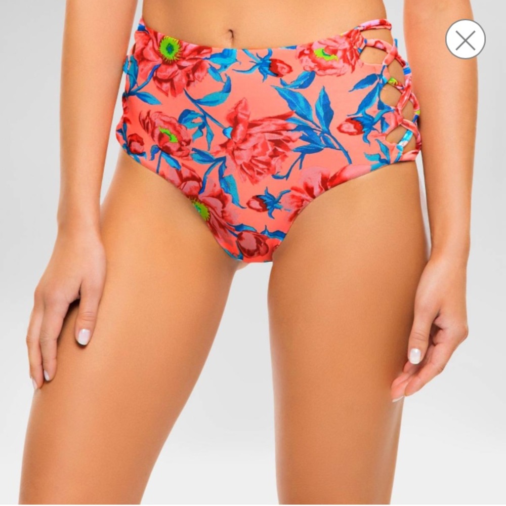 Tori Praver Seafoam-Floral High Waist Bottom