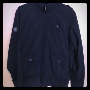 Cut & Sew mens Large pinstriped track jacket