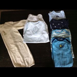 7 boys new born one piece sleepers sleep sac.