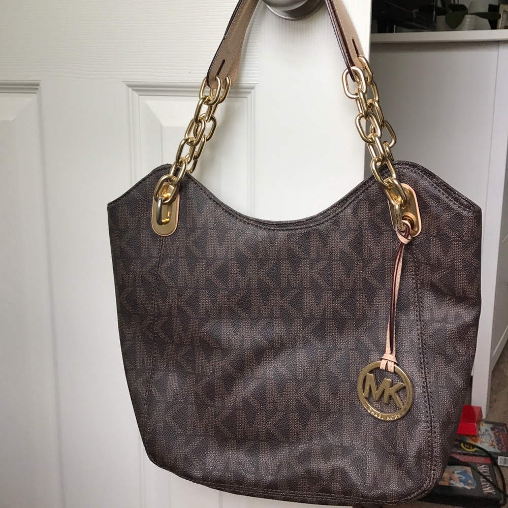 Michael Kors brown leather shoulder bag