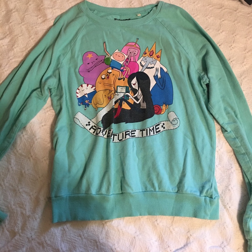 Teal Adventure Time sweatshirt