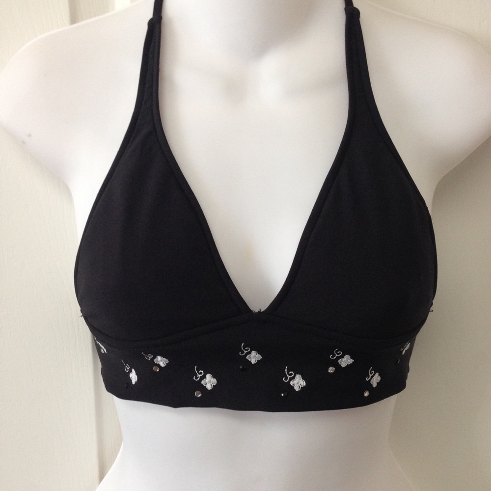 Bebe black bikini top size XS festival boho
