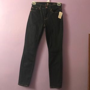 7 for all mankind cropped dark blue rinse