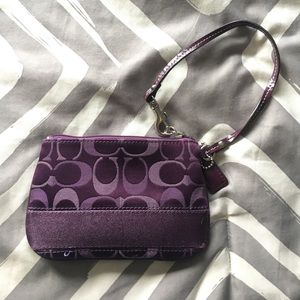 Used Purple Coach wristlet